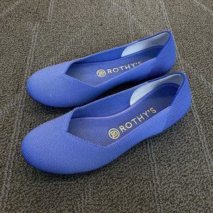 Rothy's Womens The Flat Rounded Toe Knit Ballet Flats Periwinkle Size 7